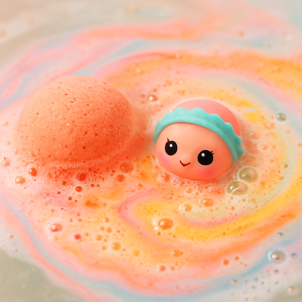 A bath bomb fizzing in water